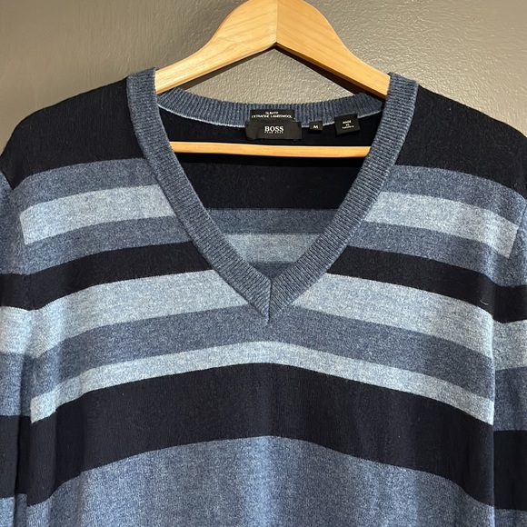 Hugo Boss Extra Fine Lambswool Stripe Sweater - Picture 5 of 12
